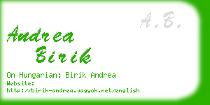 andrea birik business card